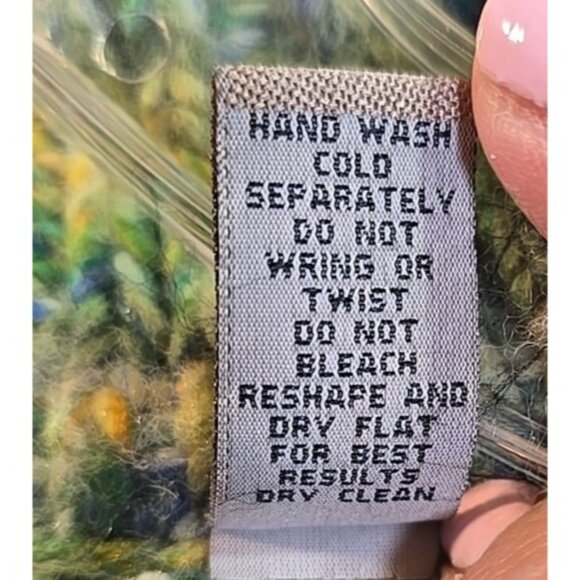 I.E. Relaxed Wool Blend Sweater Indie Art Chunky Knit Ombre Full Zip Women's L - Picture 9 of 13